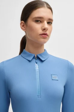 Equestrian training shirt in stretch piqué