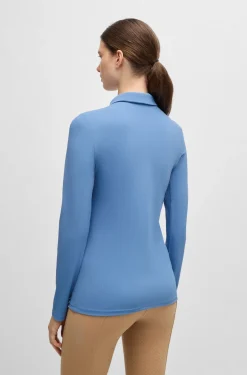Equestrian training shirt in stretch piqué