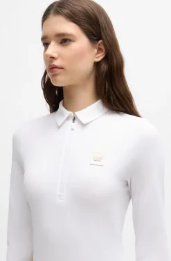 Equestrian training shirt in stretch piqué
