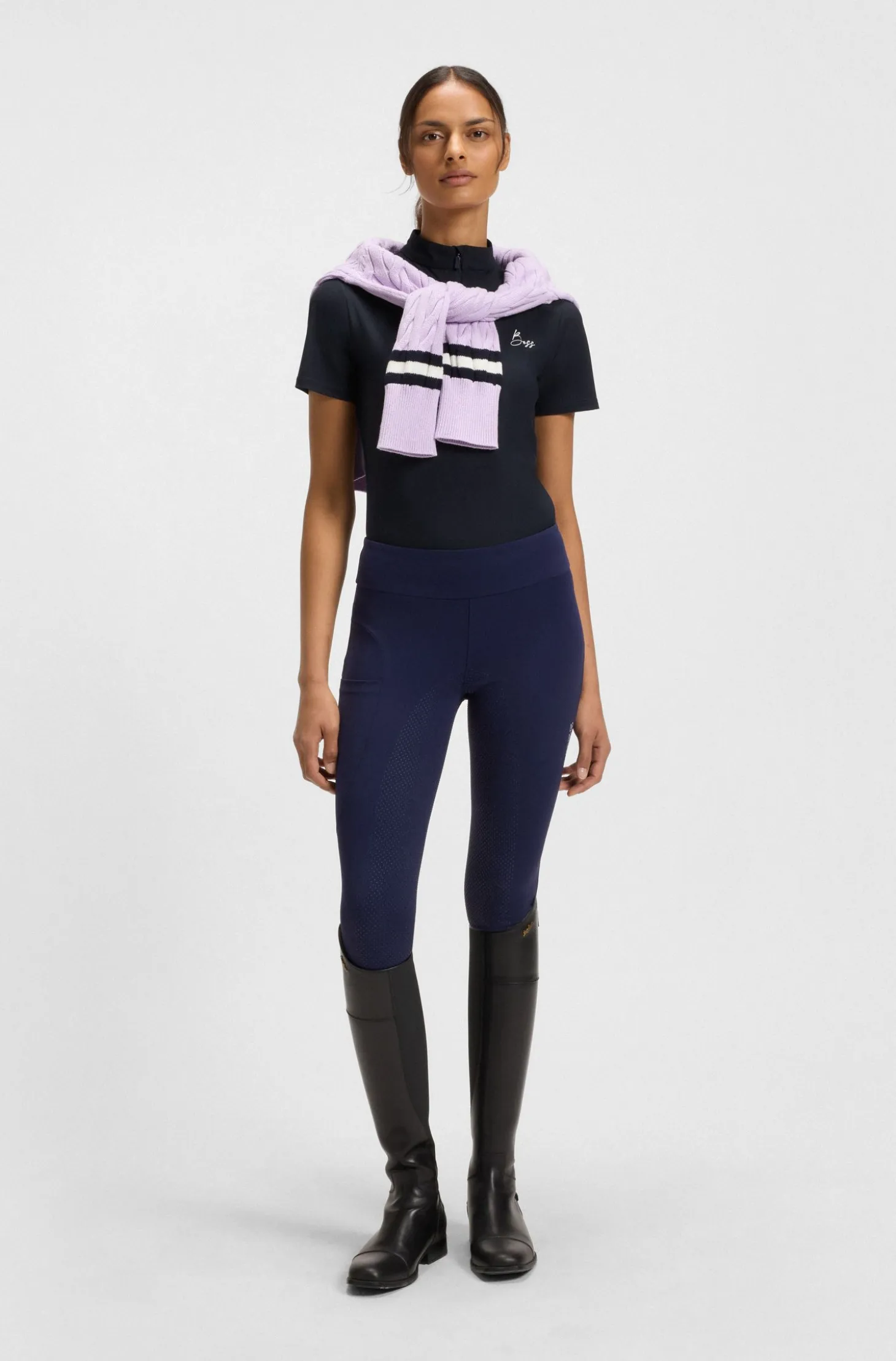 Equestrian training shirt with handwritten logo