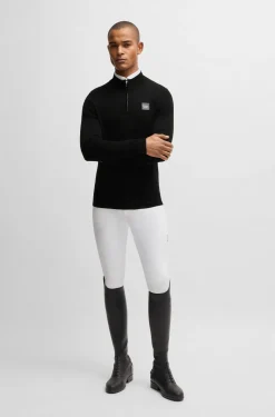 Equestrian troyer sweater with logo patch