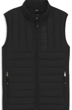 Equestrian waterproof gilet with vertical logo print