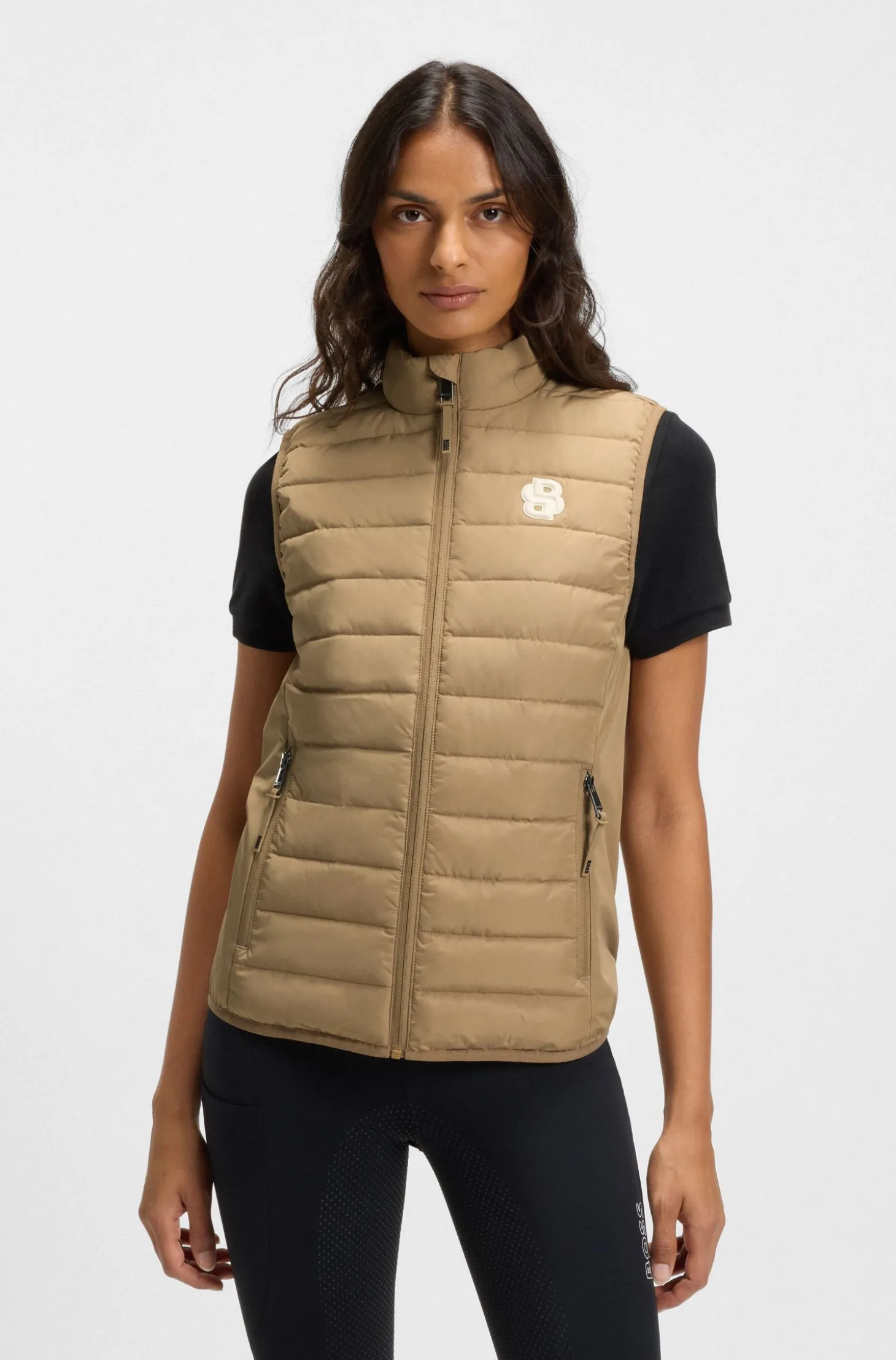 Equestrian waterproof gilet with Double B monogram
