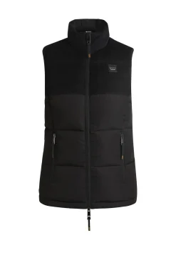 Equestrian waterproof gilet with corduroy trim