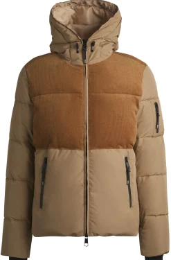 Equestrian waterproof jacket with corduroy details