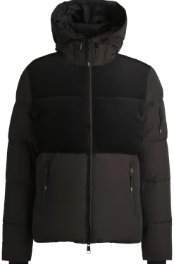 Equestrian waterproof jacket with corduroy details