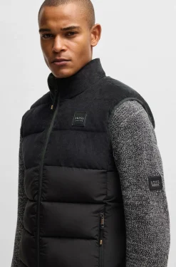 Equestrian waterproof padded gilet with panel