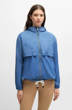 Equestrian waterproof rain jacket with Double B monogram motif