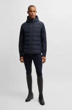 Equestrian water-repellent hybrid padded jacket