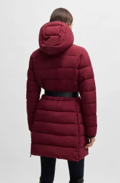 Equestrian water-repellent quilted coat with side zips