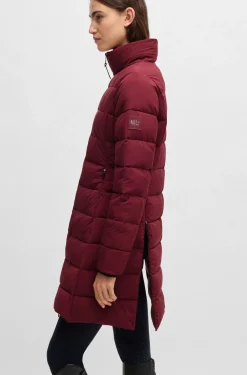 Equestrian water-repellent quilted coat with side zips