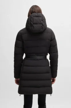 Equestrian water-repellent quilted coat with side zips