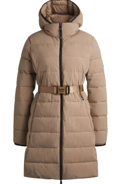 Equestrian water-repellent quilted coat with side zips