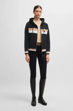 Equestrian zip hoodie in Italian stretch cotton