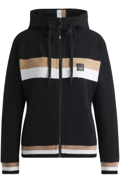 Equestrian zip hoodie in Italian stretch cotton