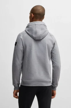 Equestrian zip-up hoodie in Italian stretch cotton