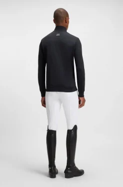 Equestrian zip-up jacket with signature-stripe trims
