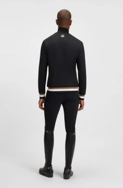 Equestrian zip-up jacket with signature-stripe trims