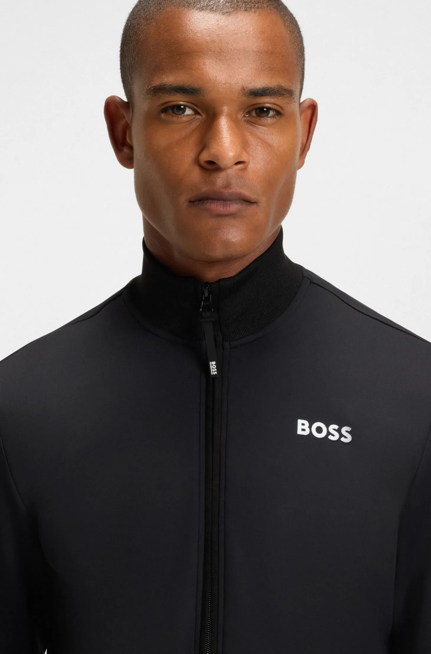 Equestrian zip-up jacket with signature-stripe trims