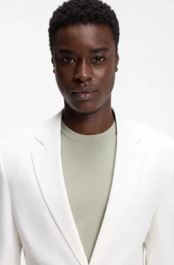 Extra-slim-fit blazer in stretch-cotton seersucker