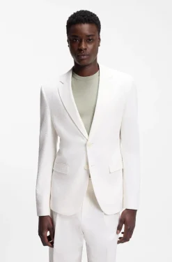 Extra-slim-fit blazer in stretch-cotton seersucker