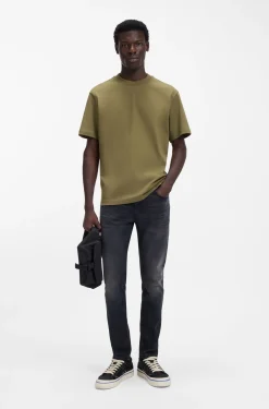 Extra-slim-fit jeans in ash-blue stretch denim
