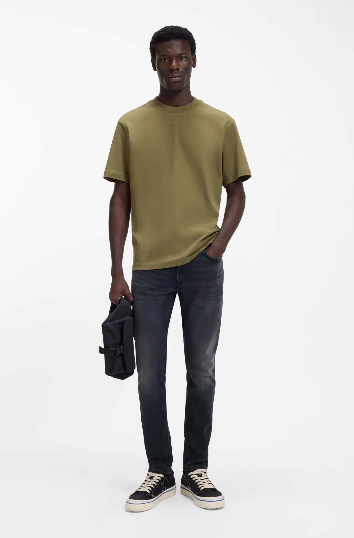 Extra-slim-fit jeans in ash-blue stretch denim