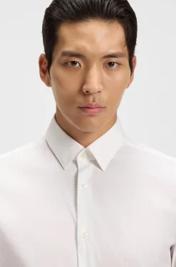 Extra-slim-fit shirt in easy-iron cotton-blend poplin