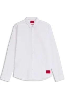 Extra-slim-fit shirt in stretch-cotton canvas