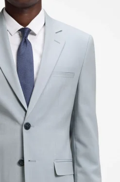Extra-slim-fit suit in wool-blend poplin