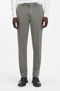 Extra-slim-fit suit in wool-blend poplin