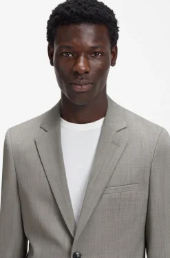Extra-slim-fit suit in wool-blend poplin