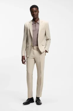 Extra-slim-fit suit in wool-blend poplin