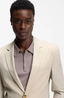 Extra-slim-fit suit in wool-blend poplin