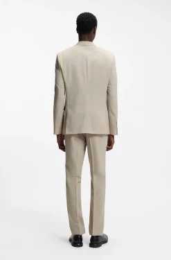 Extra-slim-fit suit in wool-blend poplin