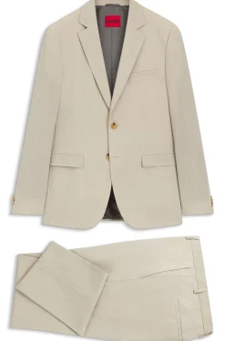 Extra-slim-fit suit in wool-blend poplin