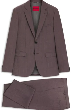 Extra-slim-fit suit in wool-blend poplin