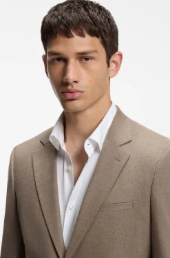 Extra-slim-fit suit jacket in melange flannel
