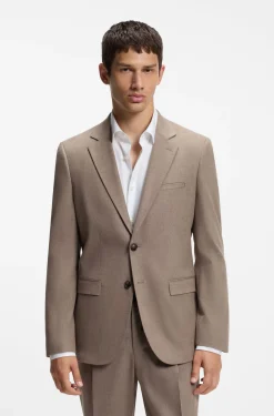 Extra-slim-fit suit jacket in melange flannel