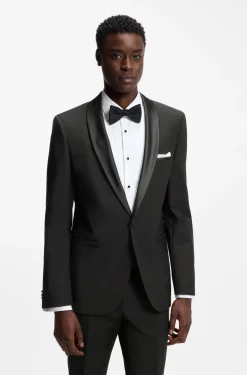 Extra-slim-fit tuxedo jacket in a wool blend