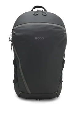 Faux-leather backpack with reflective details