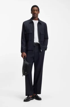 Faux-leather belt bag with embossed logo