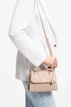 Faux-leather handbag with heart charm