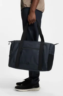 Faux-leather holdall with reflective details