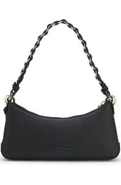 Faux-leather shoulder bag with two straps