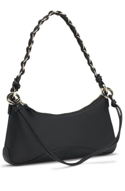 Faux-leather shoulder bag with two straps