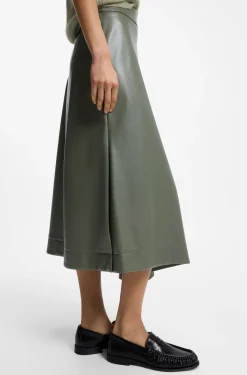 Faux-leather skirt