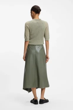 Faux-leather skirt