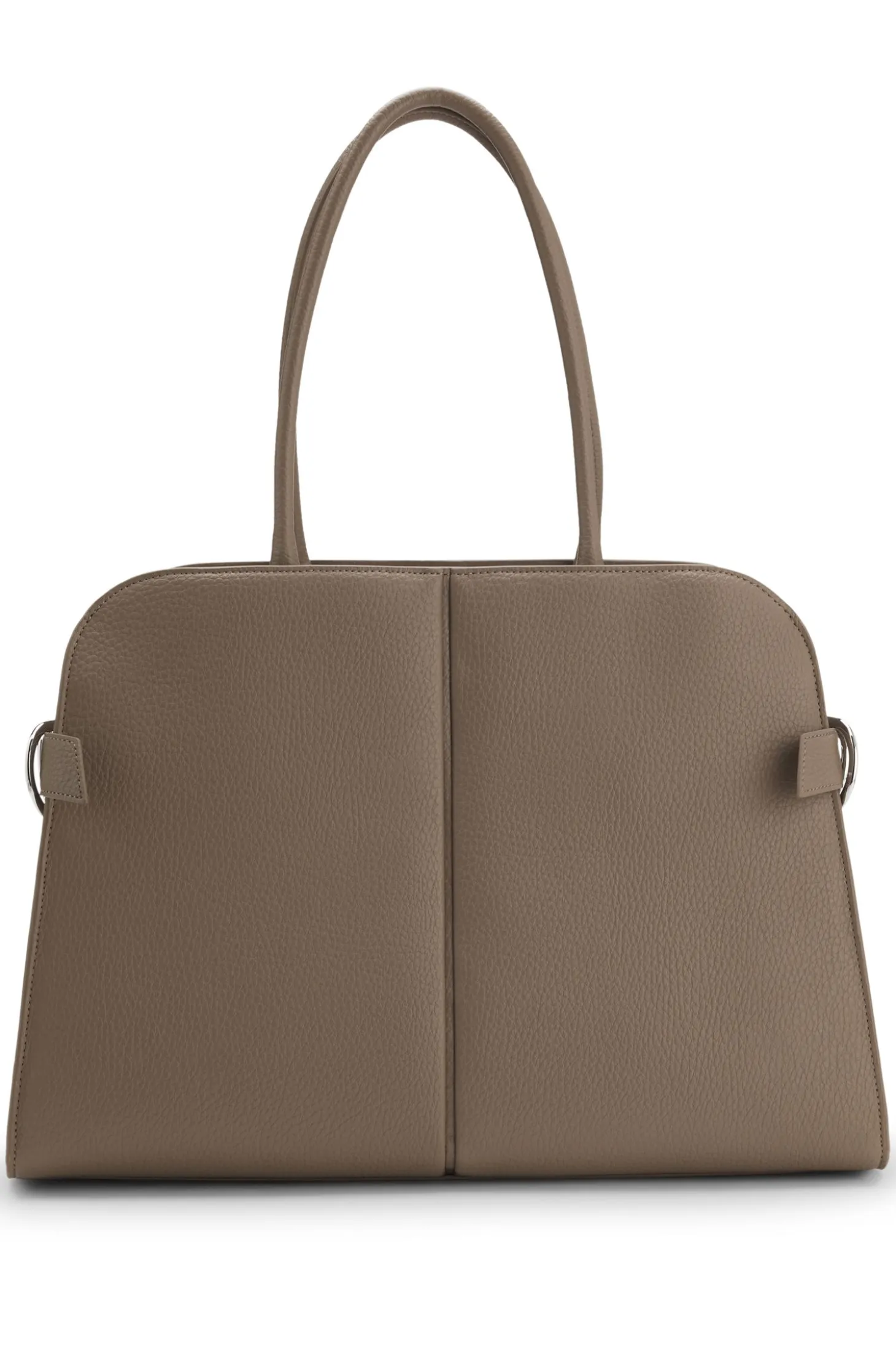 Faux-leather tote bag with embossed logo