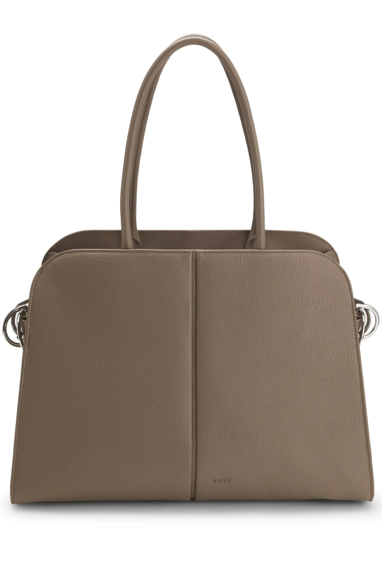 Faux-leather tote bag with embossed logo